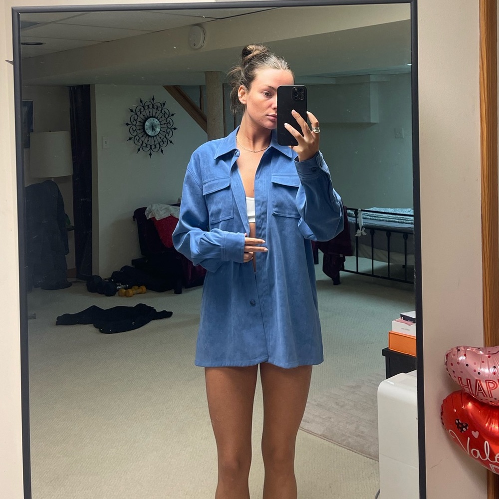 Blue suede jacket